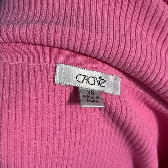 Cache pink full front zip off shoulder top - Picture 6 of 8